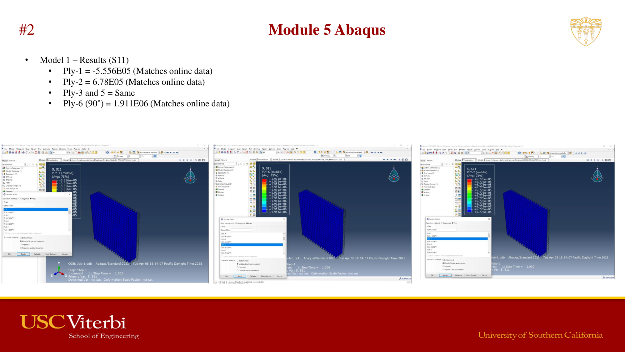 Sandwich FEA contour