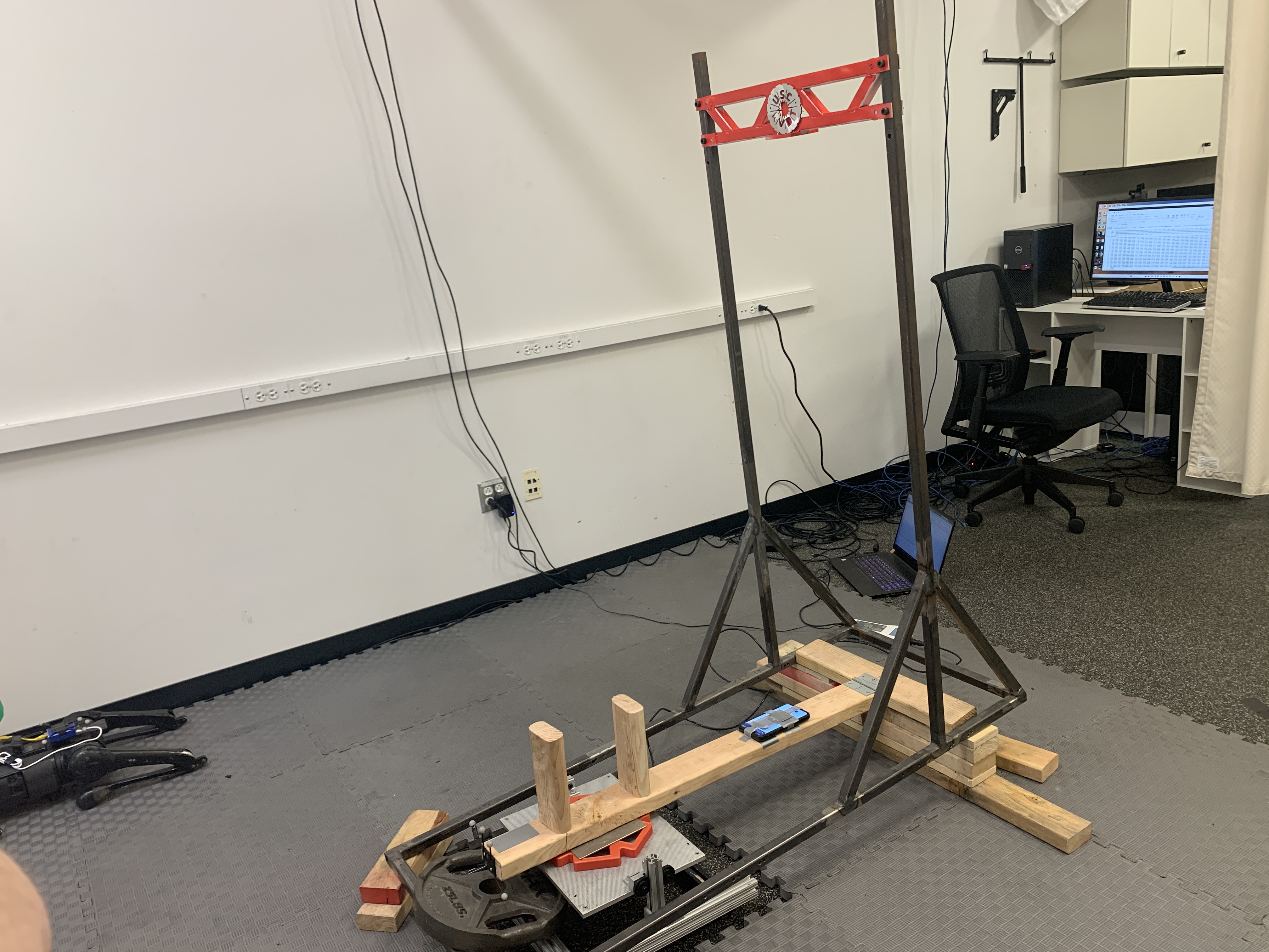 Lab setup — spring steel arch