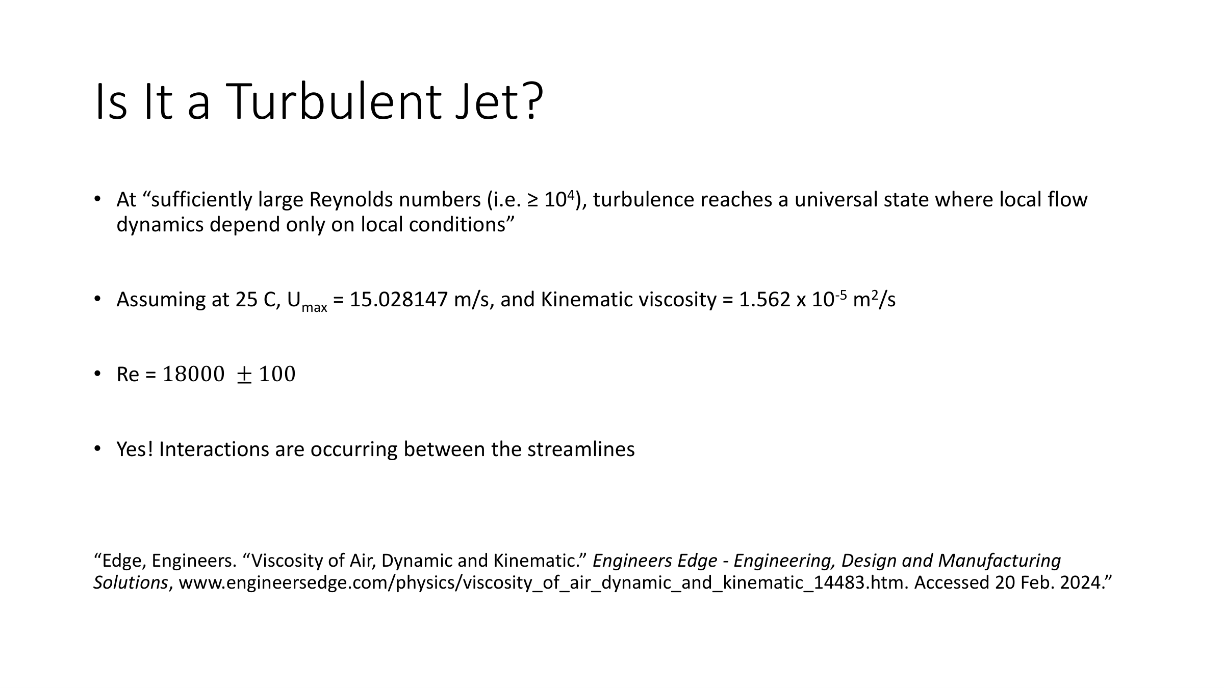 Reynolds number analysis